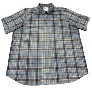 5.11 Tactical- Plaid Check- Shirt Men-Sz XL BlueTan SnapButton Short Sleeve Work